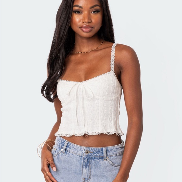 Edikted Tops - Edikted Lacey Knit Tank Top
